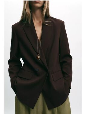 Zara Brown Oversize Blazer